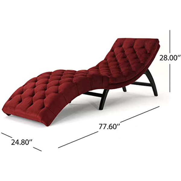 Christopher Knight Home Garrett Velvet Lounger, Garnet/Dark Brown