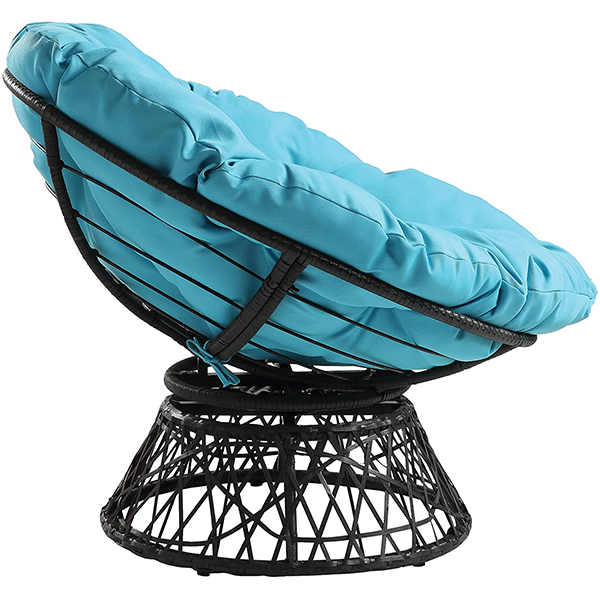 OSP Home Furnishings Wicker Papasan Chair with 360-Degree Swivel