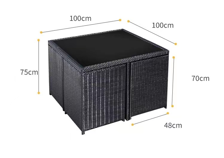 【Furniture】Five-piece Set of Outdoor Rattan Creative Furniture Rattan Chair Leisure Table