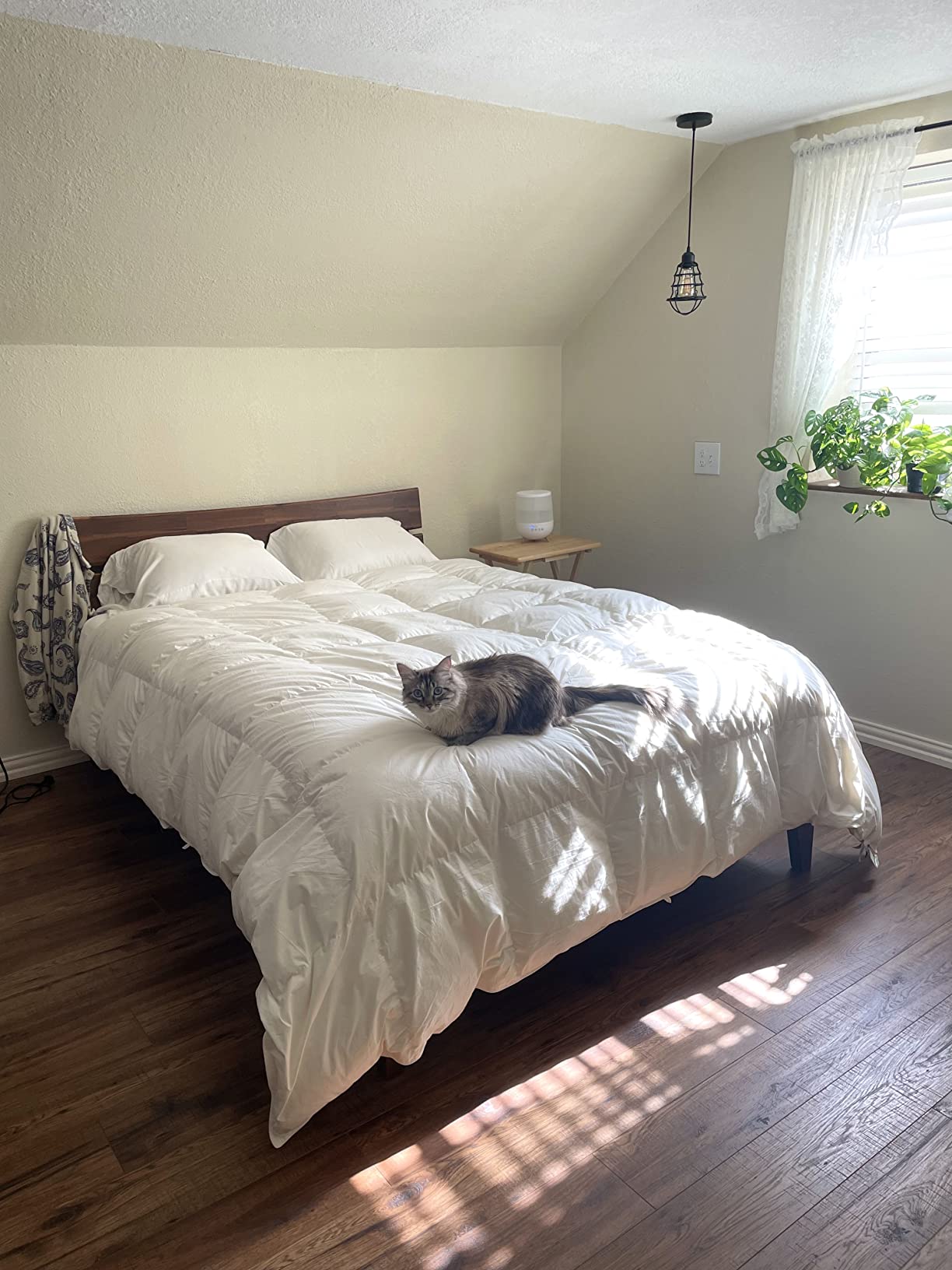 【Furniture】Acacia Aurora 14 Inch Wood Platform Bed, Bed Frame with Headboard, King Size