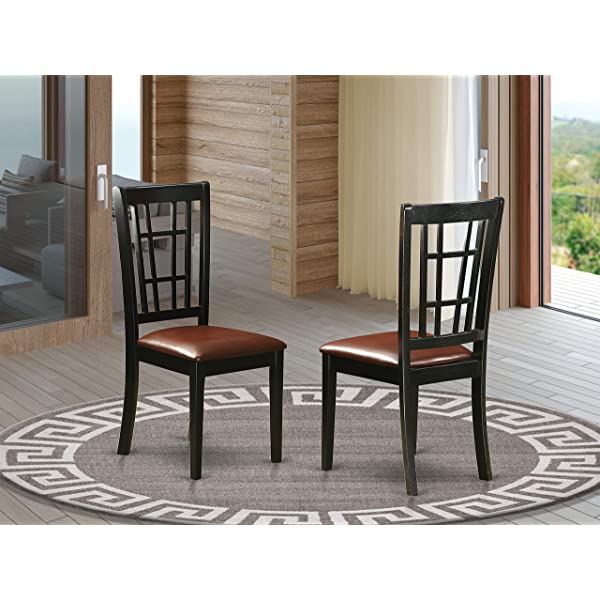 5 PC Dining room set-Dining Table with 4 Wooden Dining Chairs PLNI5-BCH-C