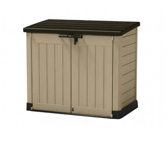 Keter Store It Out Max 1200L Outdoor Garden & Wheelie Bin Storage Shed – Brown/Beige