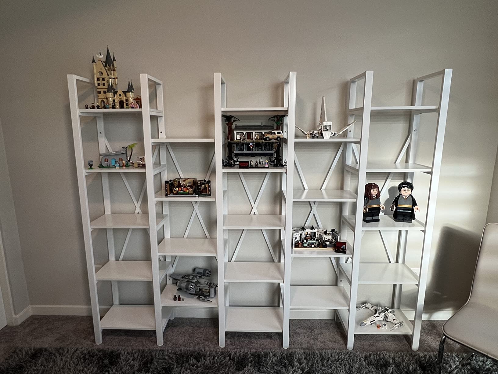 【Furniture】Rustic Super Wide 86 Inch 5 Tier Bookcase with 23 Shelves, 5-Shelf Etagere Large Open Bookshelf