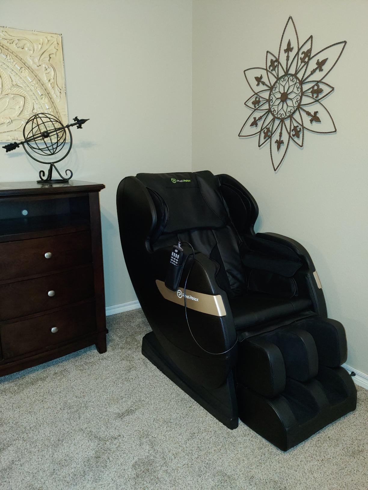 【Furniture】Massage Chair of Dual-core S Track, Recliner of Full Body Massage Zero Gravity, Black