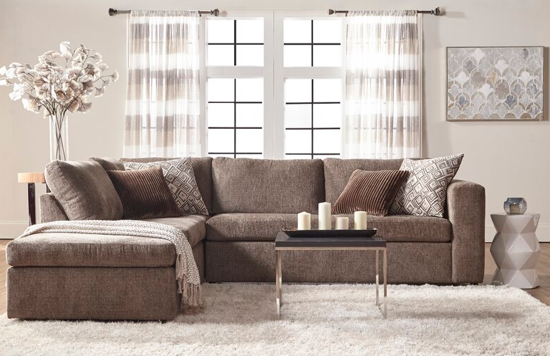 Isaacs 112″ Wide Left Hand Facing Sofa & Chaise