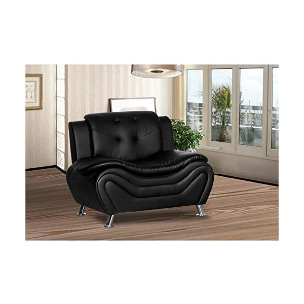 Kingway Furniture Gilan Faux Leather Club Chair - Black/Red