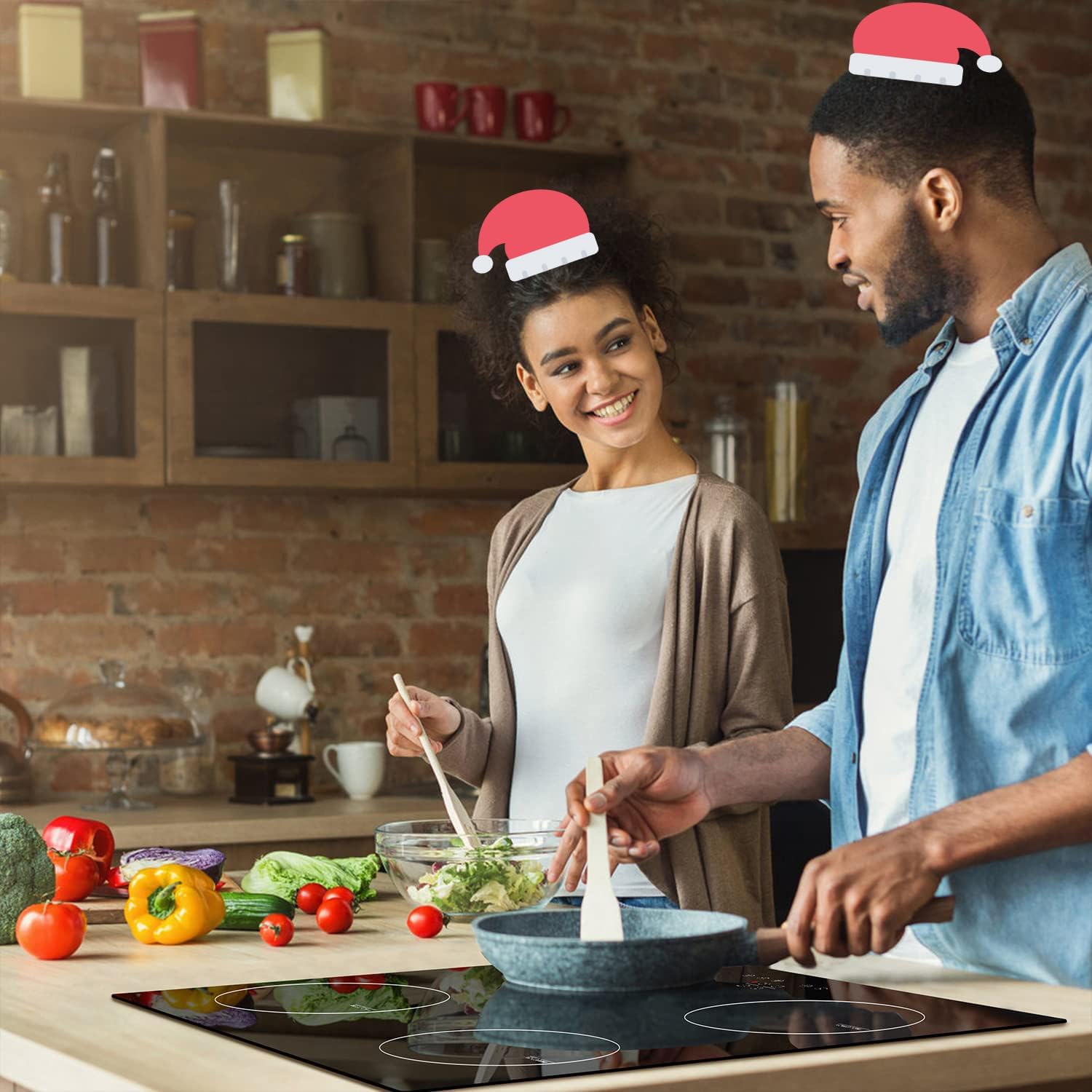 Noxton Plug in Induction Hob, 4 Zones Electric Hob 60cm, Touch Control with Child Safety Lock,UP to 99 Min Timer Black Crystal Glass