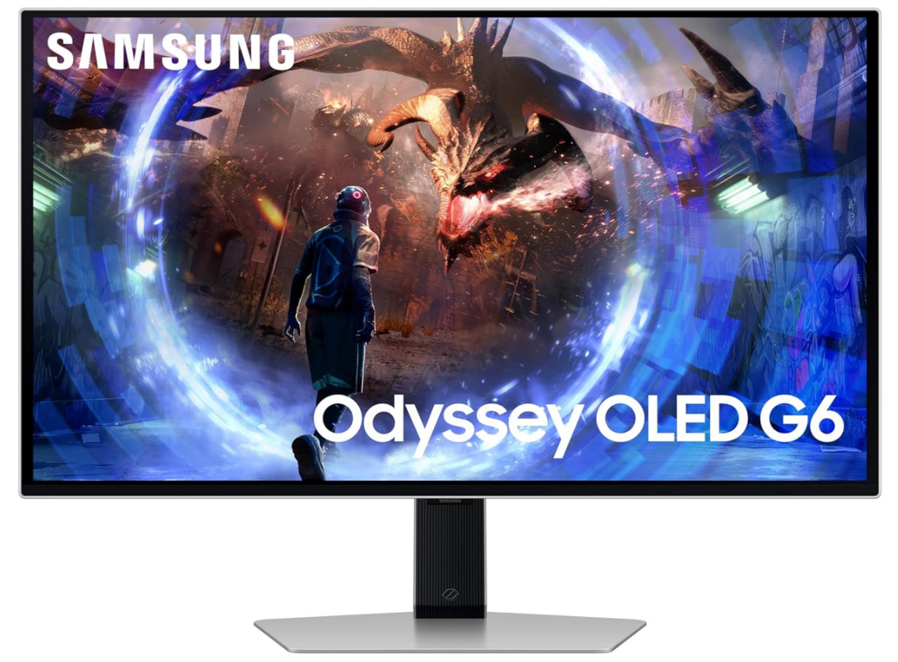 Samsung Odyssey G6 Curved Smart Gaming Monitor with Speaker - QHD 2560x1440, 240Hz, 1ms, Speaker, HDMI 2.1, Full Smart Platform, Freesync Premium Pro, Height Adjustment