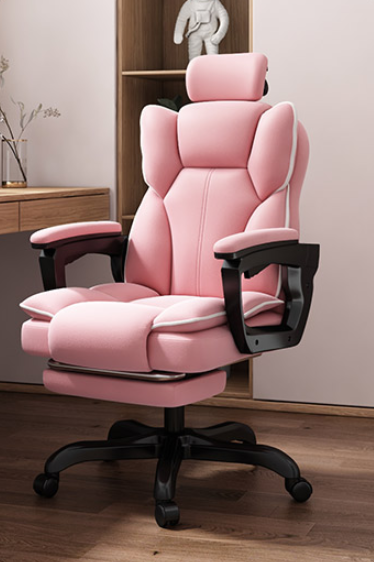 White home business office chair with ergonomic reclining