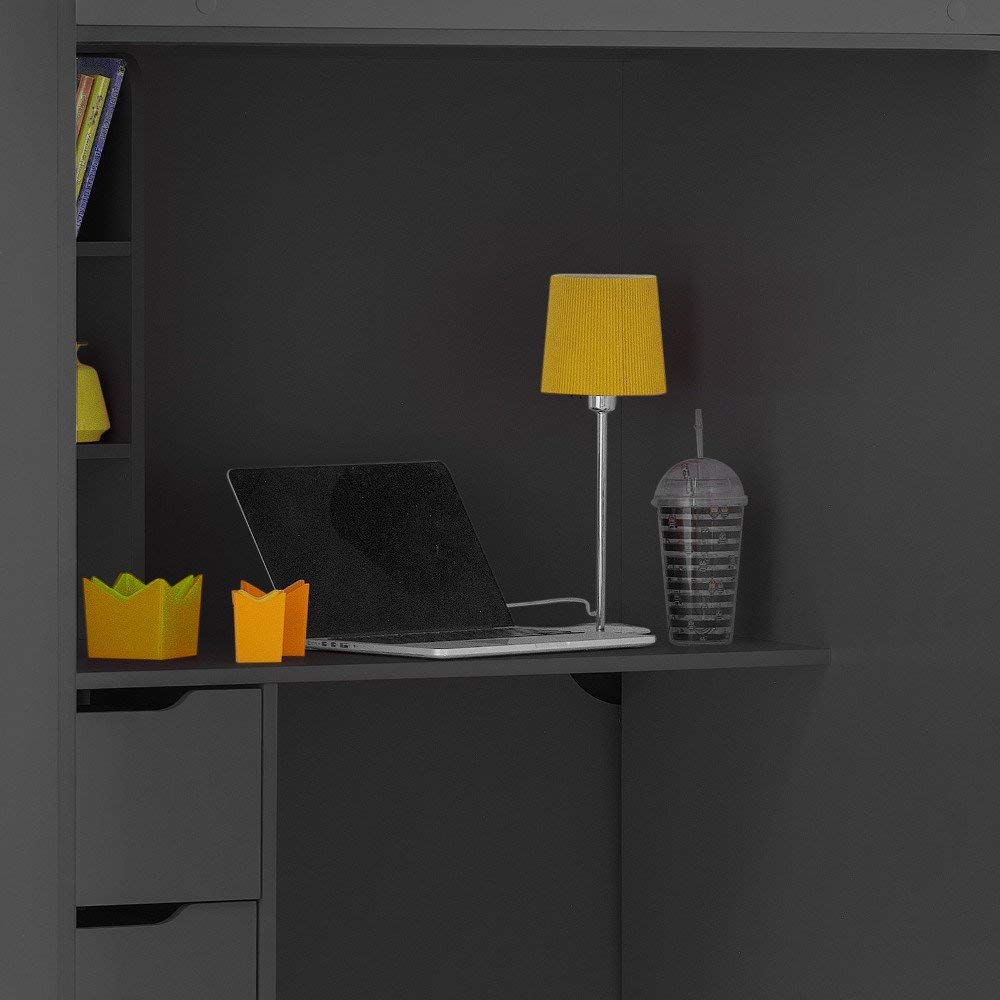 【Furniture】High Sleeper Storage Bed, Pegasus Wood Modern Desk Wardrobe Drawers Cupboards Loft Bunk Frame